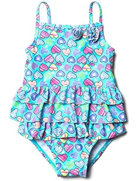 ALove Baby Mädchen Einteiler Badeanzug Säugling Bademode Rosen-Motiv Mit Rüschen