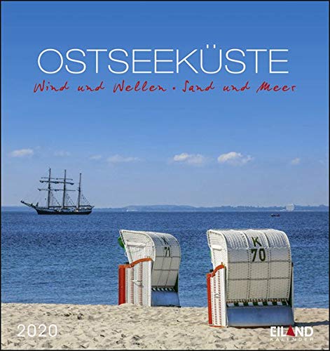 Ostseeküste: Wind und Wellen - Sand und Meer. Wandkalender 2020. Monatskalendarium. Spiralbindung. Format 16 x 17 cm