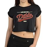 Bauchfreies Sex / Flirt Sprüche Shirt - Crop Top : Lass mich dein .. -- Funshirt Farbe: schwarz Gr: S