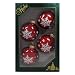 Produktbild 4er Set Weihnachtskugeln Christbaumkugeln Kugeln rubinrot mit Schneeflocken, mundgeblasener Baumschmuck aus Glas Ø ca. 7 cm