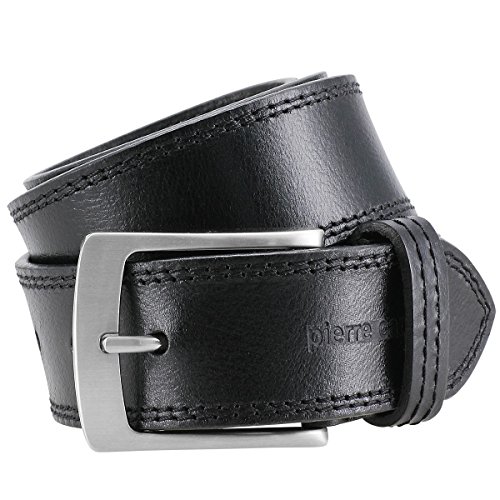 El cinturón/correa de cuero de hombre de piel de LINDENMANN de manga corta para hombre, XXL, color negro, 70011 Negro negro 130