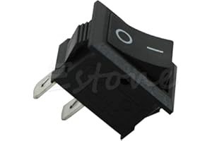 ZOUXO Mini interruptor basculante rectangular de encendido/apagado negro para coche o barco, interruptor basculante KCD1-2 pines 250 V 3 A