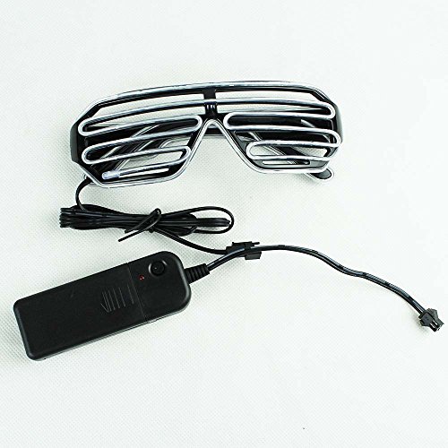 Lerway EL Leuchtbrille Party Club Shutter Cool LED Leuchten Brille+Control Box, for Stage Rave,Wilde Party - 2