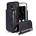 Produktbild Für Samsung Galaxy S7 Hülle, Aearl Retro Multifunktional Reißverschluss Wallet Schutzhülle Handy Geldbeutel Kartenetui TPU Bumper PU Leder Kartenhalter Flip Ständer Handyhülle mit Displayfolie für Samsung Galaxy S7 - Schwarz