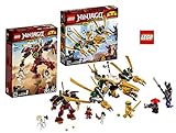 Lego Ninjago 70665 Ninjago 70666 Tourne-Robot en Velours Dragon doré