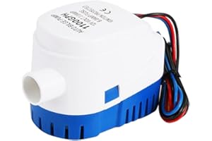 VOANZO Bomba de achique automática de 12 V con interruptor flotante -1100 GPH/70 LPM para barcos, estanques y piscinas