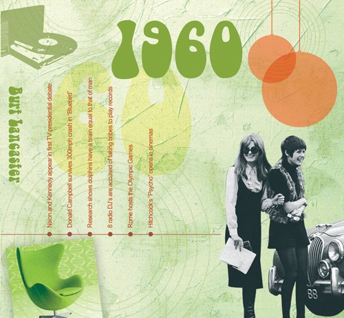 Preisvergleich Produktbild 1960 Geburtstag Geschenken - 1960 Chart Hits CD und 1960 Geburtstagskarte
