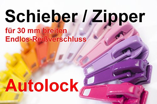 50 m Rolle Reißverschluss endlos, 30 mm breit, inklusive 100 Autolock-Schieber/Zipper, Auswahl aus 40 Farben / Farbe: 70 - 2