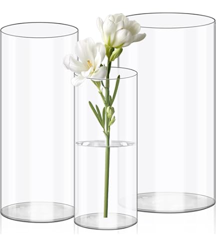 Lot De 10 Vases Coniques Blancs SOUJOY 20.3x5.6 Cm - Plastique Composite Incassable - Décoration Intérieur