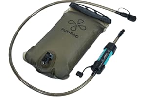 Puribag Adventure Vessie : poche d'hydratation de 2 litres avec filtre – Poche à eau de rechange compatible avec d'autres systèmes d'hydratation de sac à dos, parfaite pour la randonnée, et le vélo