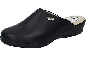 MADE IN SPAIN 6090 Zueco Anatómico de Piel para Señora Dchus en Color Azul Mujer Calzado Trabajo