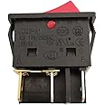 JD03-A1 6 Pins Rocker Switch Large Current ON-OFF Power Push Button Switches with connecting piece for Inverter Welding Machine and Boiler 30A 125/250V AC,2-Pack