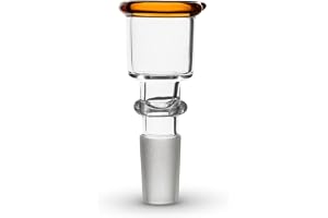 Weedness Borr i Glas med Munstycke 14,5 mm Avslutning med Gul Rand Cylinder - Tillbehör Chillum Adapter