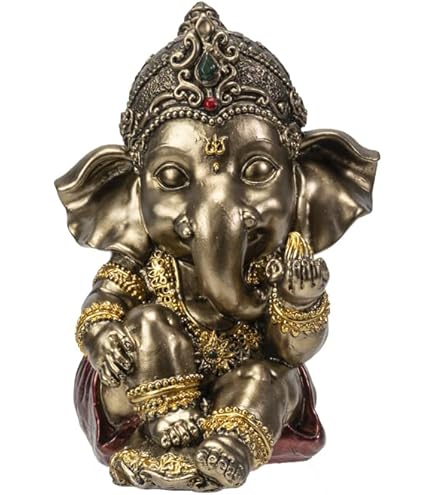 Puckator Ganesh Beeldje - 14 Cm Rood, Spiritueel Decoratie Voor Huis