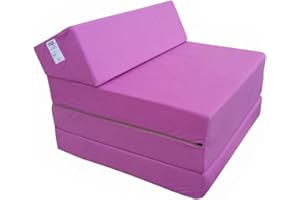 Natalia Spzoo materac fotel składany 200 x 70 x 10 cm na podłogę dostawka dla gości piankowy do auta ze zdejmowanym pokrowcem (Różowy 1227)