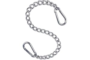 reakoo 50cm Hanging Chair Chain, with 2 Carabiners Stainless Steel Hanging Kits Porch Swing Hammock Chain Kit, Punching Bag Hanging Hardware Hanger Chains Hooks for Rope Tire Tree Swings
