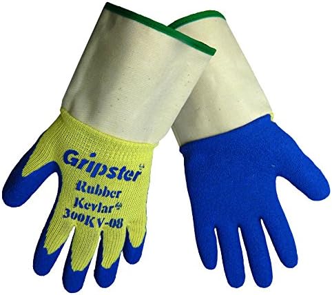 Global Glove 300KVSC Gripster Kevlar Rubber Glove, Cut Resistant, Large, Dark Blue (Case of 72)