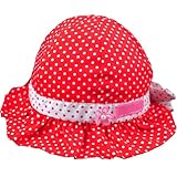 Ama-ZODE New Sweet Cute Baby Girls Children Sun Polka Dot Summer Hats Caps 4 Colors (Red)