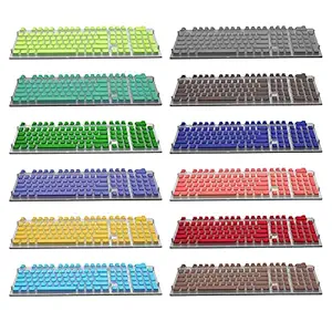 MAXBELL 108 Keys Double Shot Pudding Keycaps DIY for Cherry MX Mechanical Keyboard Gray