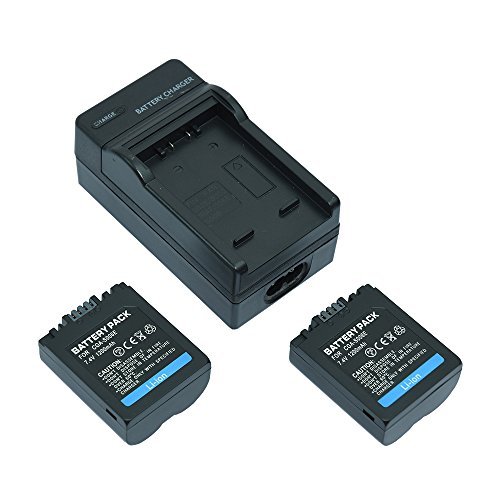 Mondpalast @ 2X Reemplazo Li-ion batería CGA-S006 CGAS006 CGR-S006 CGR-S006E CGR-S006A 1200 mAh 7.4V + cargador para Panasonic Lumix DMC-FZ28 DMC-FZ50 FZ8 DMC-FZ7DMC-FZ18 DMC-FZ30 DMC-FZ35 DMC-FZ38 DMC-FZ50 DMC-FZ7 FZ8 FZ18 FZ28