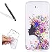 Produktbild Hülle für Motorola Moto G5,Transparent Hülle für Motorola Moto G5,Leeook Kreativ Schön Bunt Blume Schmetterling Vogel Mädchen Painted Entwurf Ultra Dünn Schlank Weich TPU Rubber Schutzhülle Transparent Handyhülle Crystal Clear Silikon Durchsichtig TPU Bumper Case Cover für Motorola Moto G5 + 1 x Schwarze Eingabestift-Colorful Flower Butterfly Bird Girl