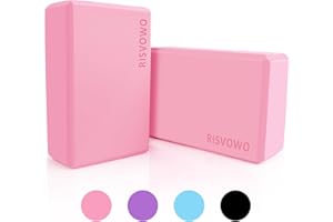 2 Bloques de Yoga, RISVOWO Bloque de Yoga de EVA de Alta Densidad, Yoga Block Resistentes, Bloque Burbuja, Antideslizantes Yoga Accesorios para Pilates, Meditación, Fitness