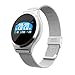 Produktbild BZLine Bluetooth Smartwatch, Herzfrequenzmesser Bluetooth Armband Fitness Tracker Smart Watch Armband für iOS Android Samsung Huawei Sony LG HTC Google Herren Damen Kinder Mädchen Jungen (Milanese # Silber)