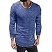 Produktbild FymiaHerren Slim Fit O-Ausschnitt Langarm Muscle Ripped Casual Tops Bluse