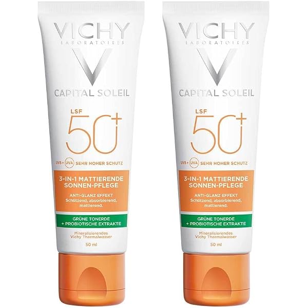 Vichy Capital Soleil Set Mit UV Age Daily Fluid LSF 50+ & Cell Protect Oil - Schutz Vor Lichtbedingter Hautalterung