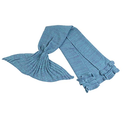 Cloud-Castle Kinder Meerjungfrau Decke Gestrickte Schwanz Kuscheldecken Schlafsack Decke für Mädchen , Super Geschenk für Kinder - 7