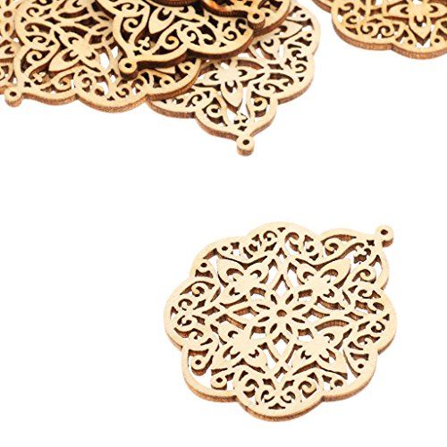 MagiDeal 10pcs blumen klein-Anhänger Deko Basteln Aufhängen Naturholz Schild, Wegbeschreibung,Dekoration, Handwerk - 5