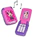 Produktbild elektrisches Handy mit SOUND - " Disney Minnie Mouse " - incl. Name - für Kinder / Mädchen - Auto Kinderhandy / Spielzeughandy - Spielzeugtelefon - Klapphandy Telefon - Smartphone - Lernhandy / Kindertelefon zum Aufklappen - Spielzeug Musik Melody - Flip Top - Playhouse / Maus Daisy Herzen