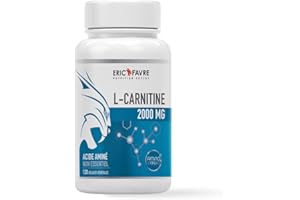 L-CARNITINE 2000mg - L Carnitine Acide Aminé Semi-Essentiel, Antioxydant, Energie, Aide à la Combustion des Tissus Adipeux - 120 Gélules - Eric Favre