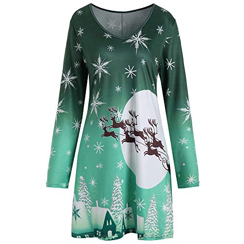 Womens Xmas Christmas Santa Skater Dress Ladies Snowman Long Sleeves |  Desertcart BAHRAIN