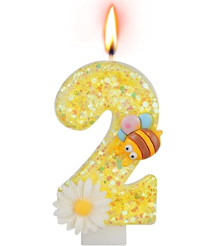 Palloncini Decorativi Per Compleanno 2 Anni – Tema Api E Margherite, Numero 2 Oro, Palloncini Stella, Topper Torta, Set Completo