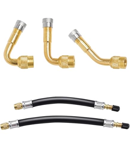 YIKAOMAI® Lot De 2 Extensions De Valve 90 Degrés En Cuivre Adaptateur De Valve