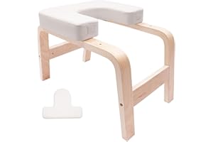 OUBUBY Tabouret de yoga inversion avec cadre en bois et coussinets amovibles en polyuréthane - 200 kg - Pour soulager la fatigue, l'entraînement d'équilibre
