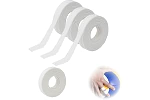 DULZEN 3 Rouleaux Blanc Ruban Adhésif Strap Sport Tape pour Doigt avec Adhésif extra Fort Déchirable Tape Sportive, pour Doigts, Chevilles, Poignets, l'Escalade, Musculation (1,25cm*10m)