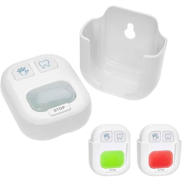 Minuteur Enfant Pour Brossage De Dents Et Lavage Des Mains – 2 Minutes Et 20 Secondes – Avec Lumières Vertes/rouges – Autocollant Et Ventouse