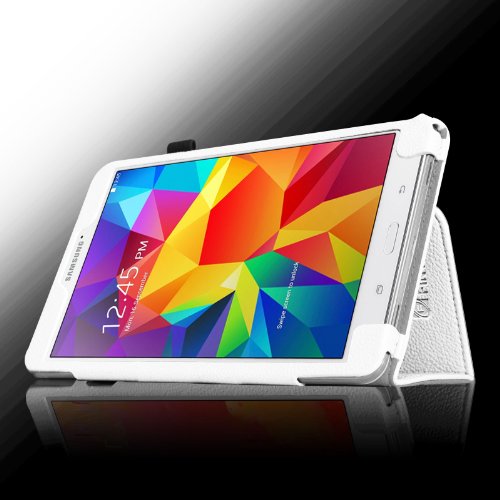 Fintie Samsung Galaxy Tab 4 7.0 Hülle Case – Slim Fit Folio Kunstleder Schutzhülle Cover Tasche mit Ständerfunktion für Samsung Galaxy Tab 4 7.0 T230 T235 (7 Zoll) Tablet, Weiß - 4