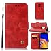 Produktbild Moonmini Samsung Galaxy J6 Prime J6 Plus Hülle, Handyhülle Ultra dünn PU Ledertasche Brieftasche Wallet Leder Bookstyle Flip Slot Kartenhalter Stoßfest Hülle mit Magnetverschluss Flip Case Red