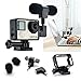 3,5 mm Accessoires MIC stéréo Microphone avec cadre standard et adaptateur pour Caméra Sportive GoPro Hero 4 3 + 3