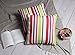 Produktbild storeindya Handgefertigte Kissen bezüge aus Baumwolle, 2er-Set Cushion Covers Linien mit Streifen Muster für Sofacouch mit unsichtbarem Reißverschluss nach Hause Bettwaren Dekor für Geschenke