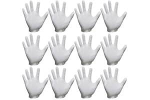 Sasairy 24 Pezzi Guanti di Cotone Morbido e Resistente al Calore per Bambini Donna Uomo, Controllare i Gioielli/Le Parti di Precisione/Mettere in Quarantena/Pulire i Guanti (12 Coppie)