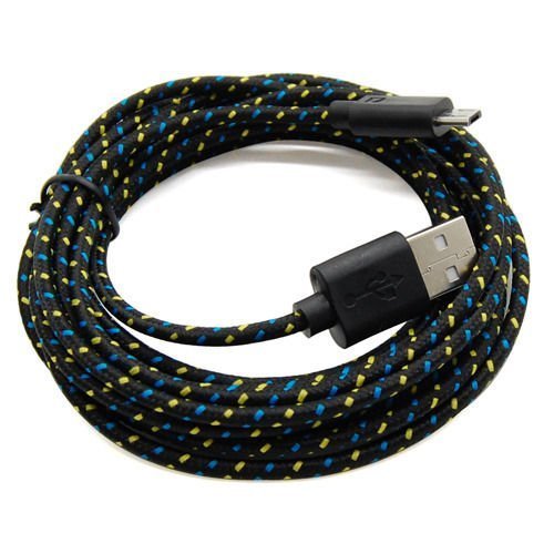 JUNGEN 2m Premium Micro USB auf USB Kabel mit Metallstecker Nylonmantel besonders strapazierfähig flexibles Lade- und Datenkabel mit vergoldeten Kontakten für Android, Samsung, HTC, und mehr (schwarz) - 2