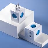Jouis Priz &Ccedil;oğaltıcı 4000W K&uuml;p 4 G&ouml;zl&uuml; Topraklı Ahşap/Ofis Tipi &Ccedil;oklu Priz, 1 Type-C ve 2 USB Girişli Hızlı Şarj İstasyonu, A