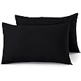 Sapphire Collection 300 Thread Count 100% Egyptian Cotton Fitted Sheets (Pair of Pillowcase, Black)