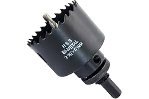 Lochsäge 63mm, LAIWEI lochbohrer mit A2 Schwerlastdorn, 4341 Bohrer, Schnitttiefe 38mm, zum Bohren von Löchern in Holz, Aluminiumprofilen, PVC und Metallrohren