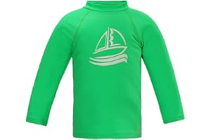 LACOFIA Boys' Long Sleeve Swim Tops Kids Rash Vest Swimming Shirt Children Rash Guard Sun Protection Quick Drying