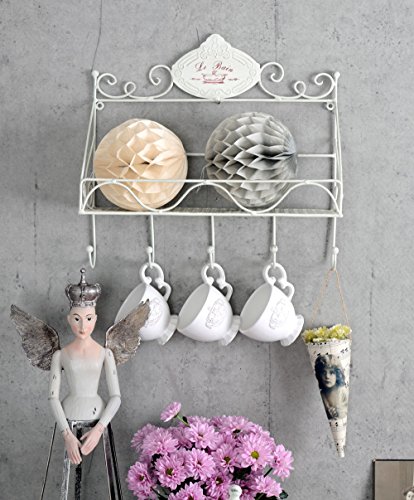 Nostalgie Badregal Weiss Handtuchhalter Hakenleiste Landhausstil Bad Palazzo Exclusiv - 3